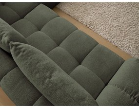 Зелен шенилов сгъваем/с място за съхранение ъглов диван (десен ъгъл/L форма) Everest – Bobochic Paris