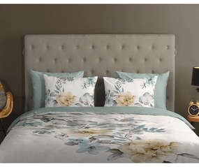 Зелено-кремаво единично удължено памучно спално бельо 140x220 cm Celina – Good Morning