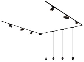 Релсова система за осветление с 10 светлини, черна, 1-фазна - Magnetic Eggy Puk