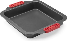 Тава за печене Lekue 1009437, 20x20 см, Керамично незалепващо покритие, Карбонова стомана, От +4°C до +240°C, Черен/Червен