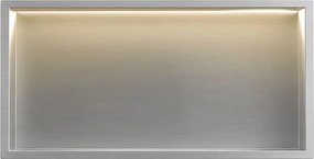 Вграден рафт за баня  LED 30x60 steel brush