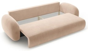 Бежов кадифен сгъваем/с място за съхранение диван 262 cm Tonale – Cosmopolitan Design