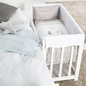 Бяла люлка с място за съхранение и сенник 90x45 cm Indibär - Roba