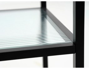 Стъклена маса за сервиране на колела 42x70 cm Bronco - Unique Furniture