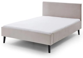 Бяло/кремаво двойно легло 140x200 cm тапицирано без ламелно дъно Leira – Meise Möbel