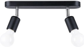 Черно метално осветително тяло за таван ø 6 cm Brando – Sollux