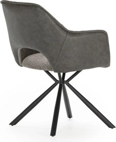 Сиви тапицирани трапезни столове в комплект с подлакътници 2 бр. Mariel – Marckeric