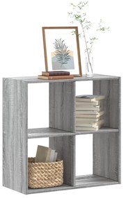 852830 vidaXL Библиотека, сив сонома, 68,5x32x68,5 см, инженерно дърво
