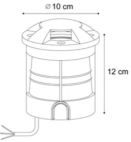 Модерен градински прожектор черен GU10 50mm 4-светлинен ефект IP65 - Cellar