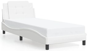 3208143 vidaXL Рамка за легло без матрак Zadar, бяла, 80x200 см, изкуствена кожа