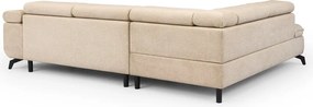 Бежов шенилов ъглов диван (ляв ъгъл L форма) Marbeya – Ropez