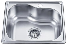 Кухненска мивка  ICK 4740 / 4741 CHROME, алпака, с едно корито, със сифон, 47.5x40см