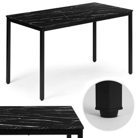 Кухненска маса черен мрамор 120 x 60 cm - универсална маса за 4-5 души