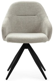 Светлосиви тапицирани трапезни столове в комплект с подлакътници 2 бр. Tamara – Marckeric