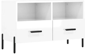 828982 vidaXL ТВ шкаф, бял гланц, 80x36x50 см, инженерно дърво
