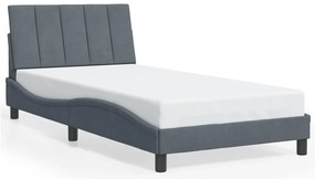 3207832 vidaXL Рамка за легло без матрак, тъмносива, 100x200 см, кадифе