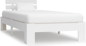 283154 vidaXL Рамка за легло, бяла, бор масив, 90х200 см