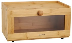 Кутия за хляб Klausberg KB 7924, 40 см, Акрилна предна част, Бамбук, Кафяв