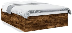 3280920 vidaXL Рамка за легло, опушен дъб, 150x200 см, инженерно дърво