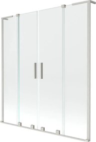 Mexen Velar L Дуо параван за вана с 2 крила, плъзгащ се 150 x 150 см, прозрачна, матов никел - 896-150-003-02-97