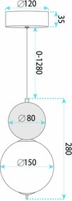 LED висящ полилей LHJ115-1CP четкано злато
