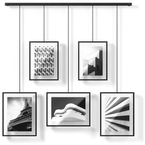 Черни метални рамки за стена в комплект от 5 броя 79x43 cm Exhibit - Umbra