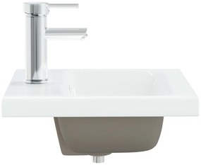 Мивка за вграждане със смесител, 42x39x18 см, керамична, бяла