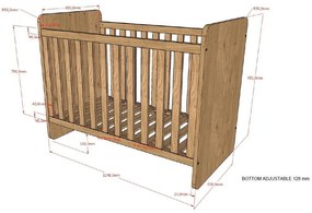 Детско креватче в естествен цвят 60x120 cm Sam – Vipack