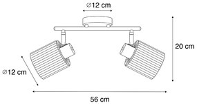 Таванен прожектор златен със стъкло 2-светлина регулируем - Laura