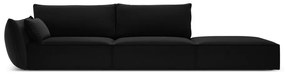 Черен кадифен диван ляв ъгъл 264 cm Vanda – Mazzini Sofas