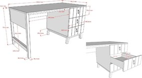 Детско бюро 70x140 cm Sezane – Vipack