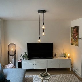 Интелигентен индустриален висящ аплик черен с WiFi G95 3-светлина - Facil