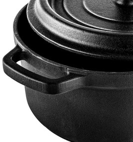 Чугунена тенджера Muhler Tika MR-2048CI, 20x10 см, 2 л, Индукция, Черен