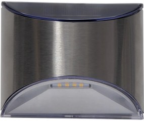 Комплект от 2 слънчеви LED лампи за стена от неръждаема стомана, височина 8 см Wally - Star Trading