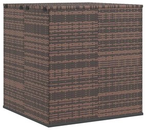 317227 vidaXL Кутия за градински възглавници PE ратан 100x97,5x104 см кафява