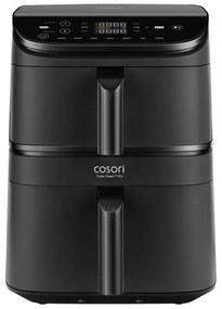 Двоен фритюрник с горещ въздух Cosori CAF-DC121 Turbo Tower, 2630W, 4.3/6.5 л, 7 програми, 30-230C, Сензорно управление, Таймер, Студени стени, Черен
