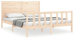 3193211 vidaXL Рамка за легло с табла 5FT King Size масивно дърво