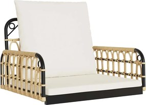 4009297 vidaXL Стол-люлка с възглавници 63x58x39 см полиратан и стомана