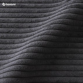 Антрацитен разтегателен ъглов диван от рипсено кадифе (ляв ъгъл) Brave Dave – Miuform