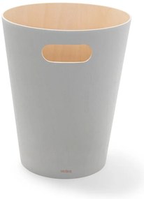 Светлосиво дървено кошче за боклук 7,5 l Woodrow – Umbra