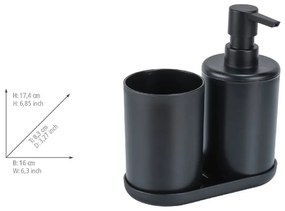 Черен пластмасов комплект аксесоари за баня Fano – Allstar