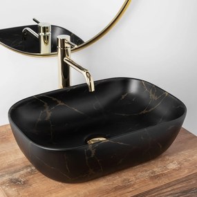 Умивалник за плот Rea Belinda Black Marble Mat