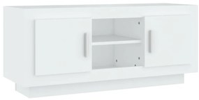 811790 vidaXL ТВ шкаф, бял, 102x35x45 см, инженерно дърво