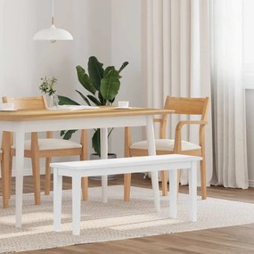 4102608 vidaXL Пейка 110 cm Бяла масивна дървесина Гума