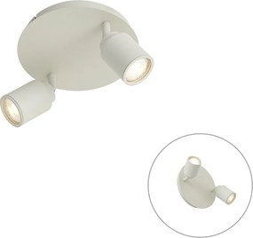 Модерен спот за баня бежов 2 светлини IP44 - Ducha