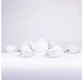 Порцеланов комплект за кафе, 15 части, бял