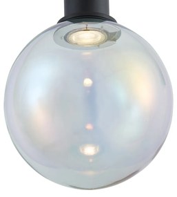 Дизайнерска висяща лампа черна с дъгово стъкло 20 см - Mallon