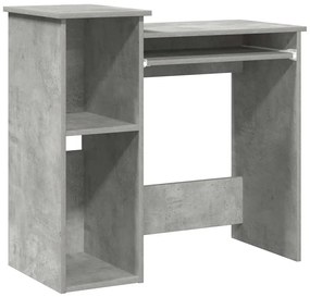 860448 vidaXL Бюро с рафтове, бетонно сиво, 84x40x78 см, ПДЧ
