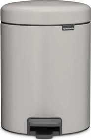 Кош за боклук с педал Brabantia NewIcon 1010434, 5 л, Леко затваряне, Противоплъзгаща основа, Светлосив