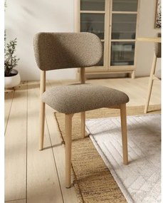 АЛДО Кафяв Таупе (тъкан Монза 40)/рамка лакиран дъб - ДЪРВЕН СТОЛ БУКЛЕ ЗА ДНЕВНА, ТРАПЕЗАРИЯ, КУХНЯ РЕТРО